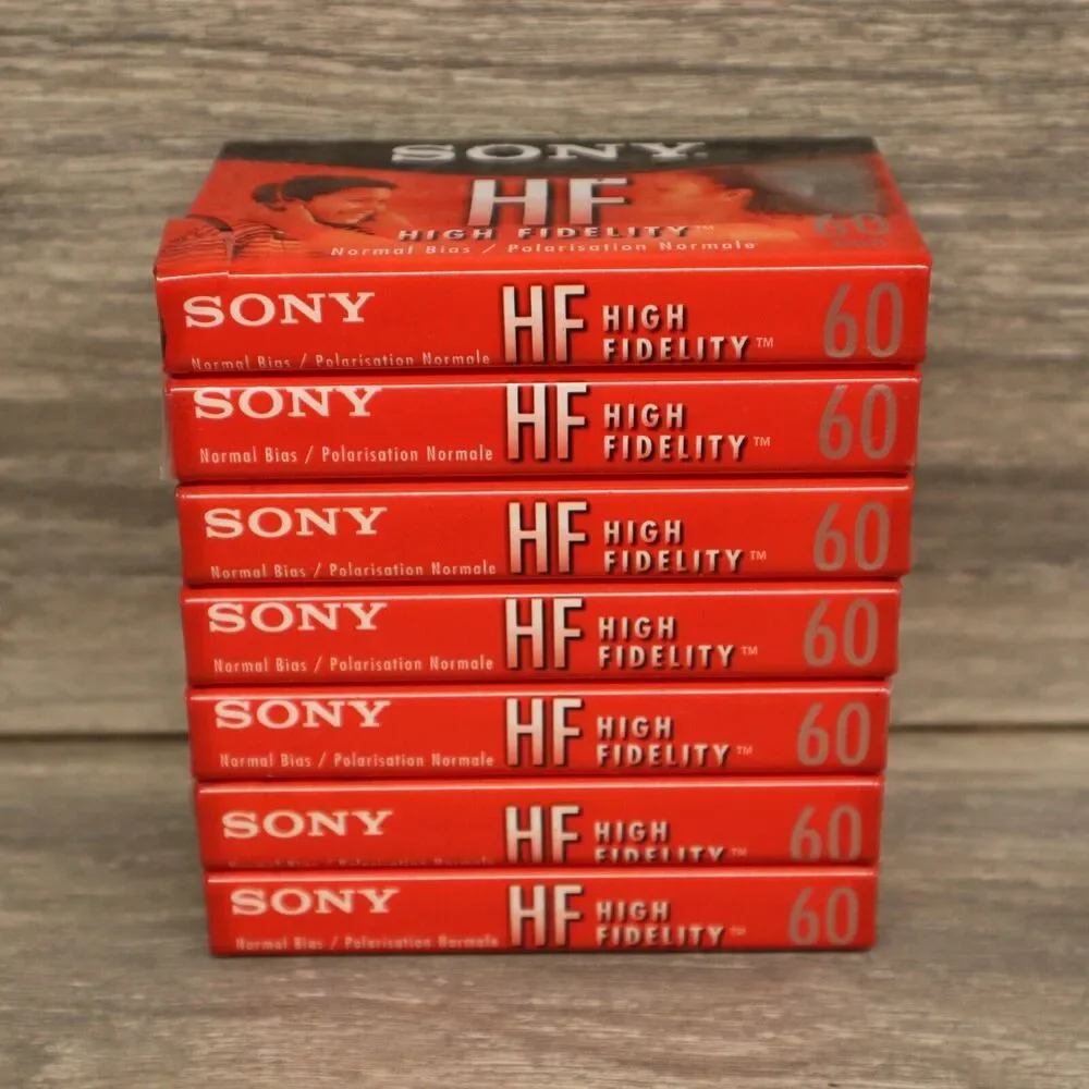 Sony HF High Fidelity 60 Minute Audio Cassette Normal Bias Blank Tapes X 7